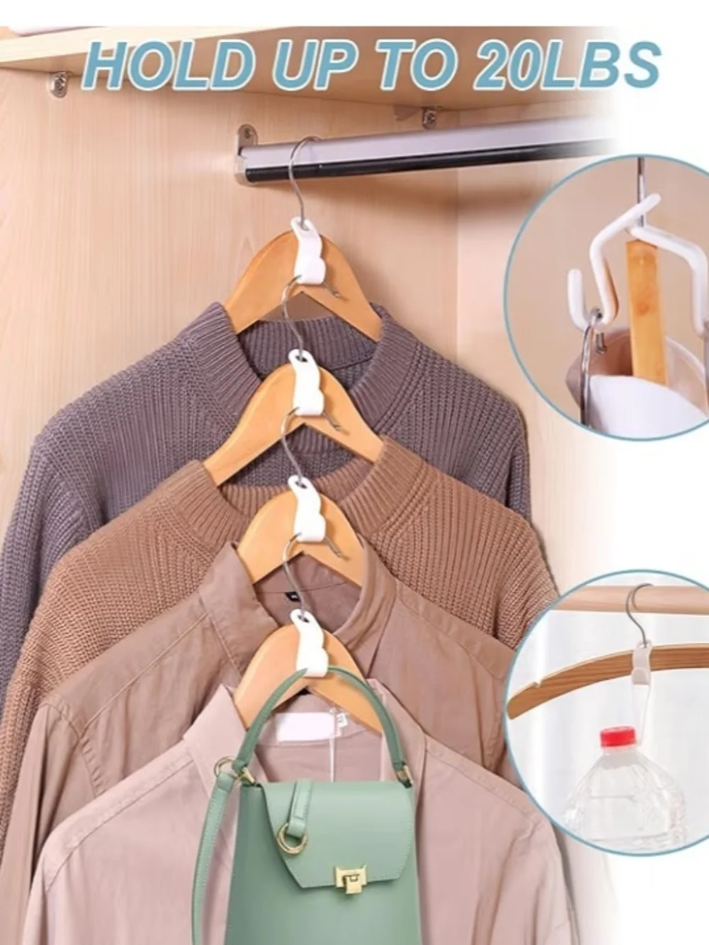 50 PCS Space Saving Hanger - Clothes Connector Hooks, Stacking Space Saver